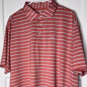 🔥 Rhoback XXL Red Heathered Stripe Performance Polo 🔥